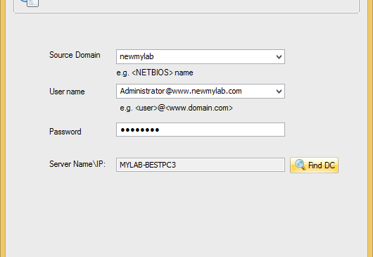 enter the source domain details