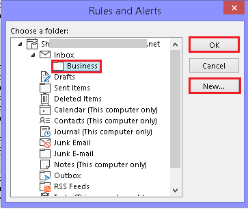 Select already created folder or click on 