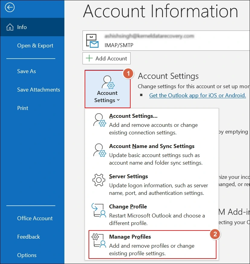 emails struck in outlook