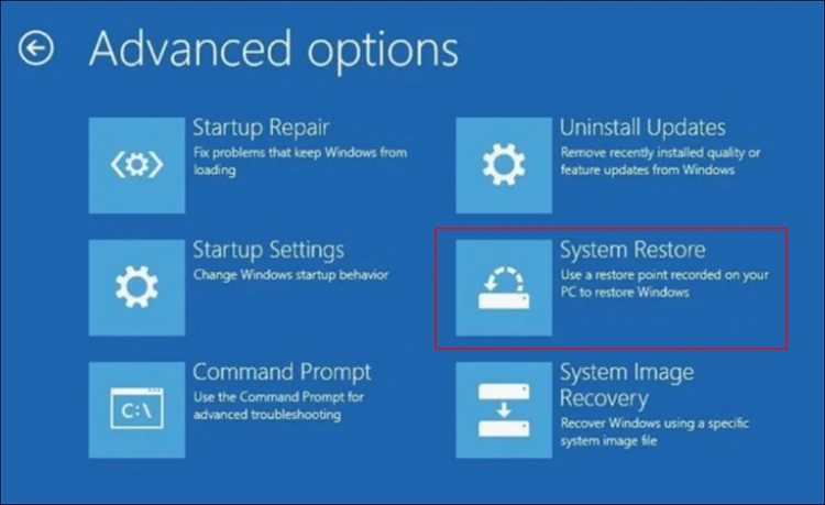 system restore