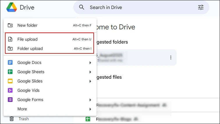 upload file or folder