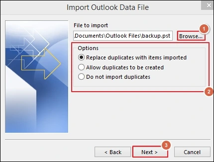 browse location of file