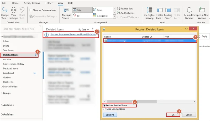 recoverable items folder