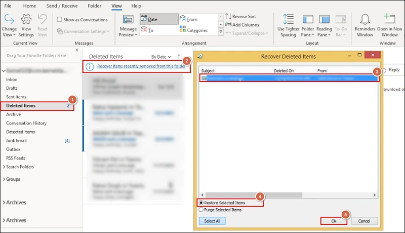 recoverable items folder