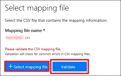 select mapping file