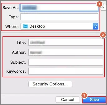 provide saving location