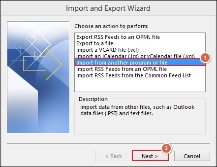 import from another program